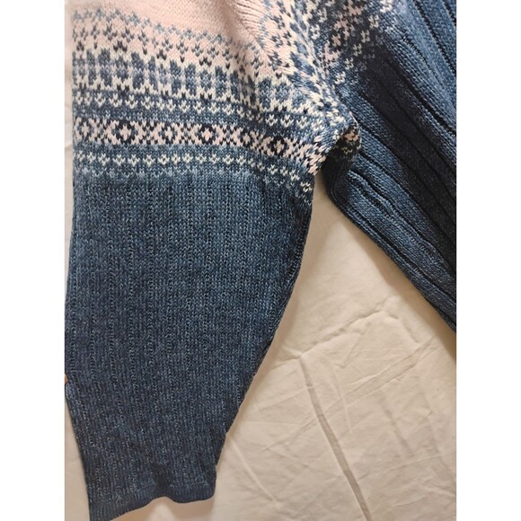 Vintage Pink/Blue Womens Sweater Basic Editions Plus 1 XL Long Sleeve V neck - Picture 7 of 16